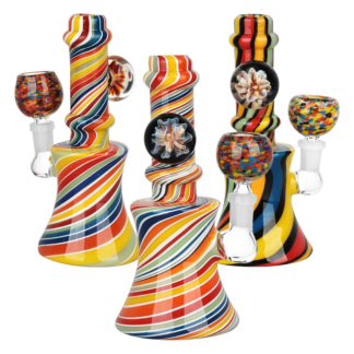 Flowering Spirals Glass Water Pipe 5.5" 10mm - Colors Vary