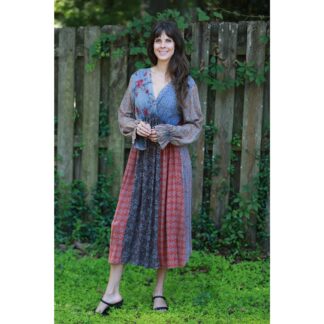 Sacred Threads Vintage Berry V-Neck Patchwork Dress