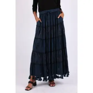 Bohemian Solid & Floral Maxi Skirt - Colors Vary One Size