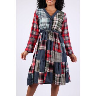 Sacred Threads Country Fair Plaid Patchwork Dress