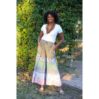 Sacred Threads Sage & Sky Tiered Palazzo Pants