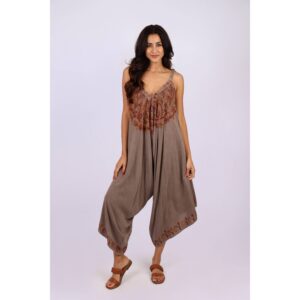 Sacred Threads Embroidered Stonewashed Romper - Colors Vary One Size