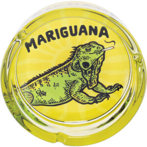 Fujima Glass Ashtray 6.25" - Yellow Mariguana
