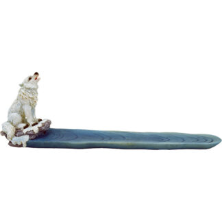 Fujima White Wolf Stick Polystone Incense Burner 11"