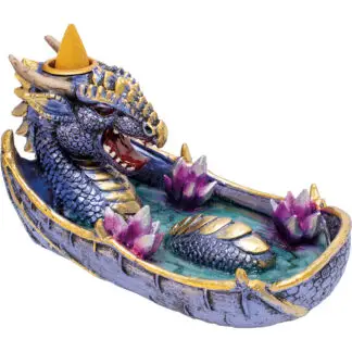 Fujima Dragon Bathing Crystal Incense Burner 6"