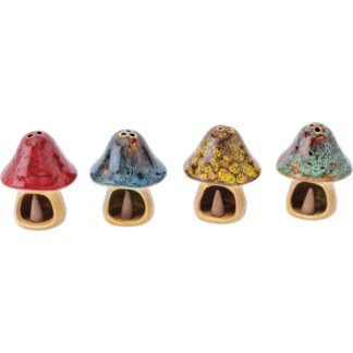 Fujima Small Glazed Ceramic Mushroom Incense Burner - Colors Vary