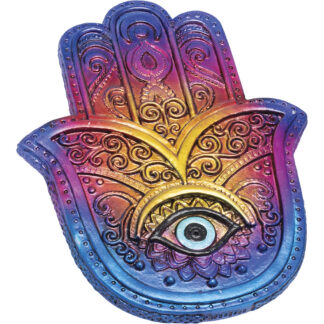Fujima Hamsa Hand Flat Incense Burner 6"