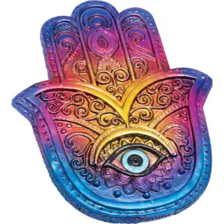 Fujima Hamsa Hand Flat Incense Burner 6"