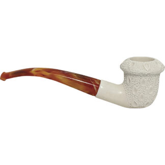 Royal Meerschaum Calabash Lattice Hand Carved Pipe