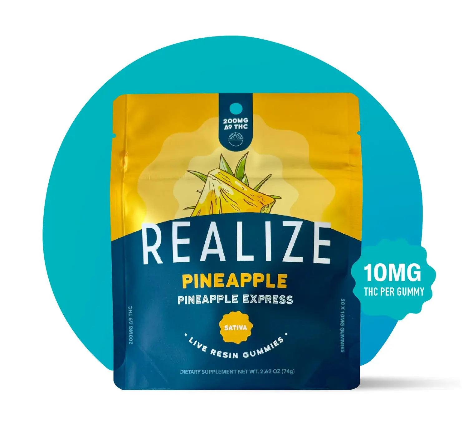 Realize Live Resin Gummies 10mg 20ct Pineapple Express (S)