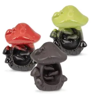 Ceramic Mushroom Backflow Incense Burner - Colors Vary
