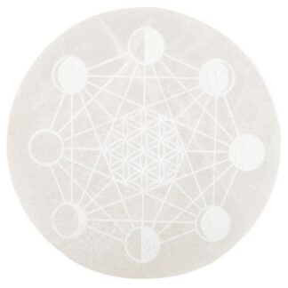 Selenite Phases of The Moon Charging Plate 5"