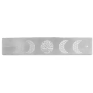 Selenite Moon Phases Incense Burner 8"