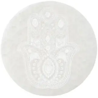 Selenite Hamsa Charging Plate 4"