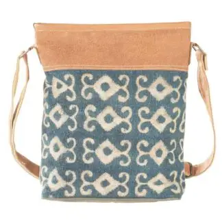 Clea Ray Blue Canvas Crossbody 8"