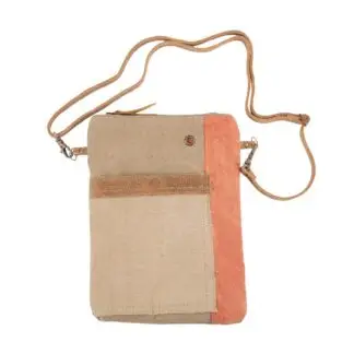 Clea Ray Plain Salmon Passport Bag 9" x 6.5"
