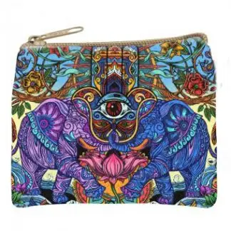 Zipper Coin Purse 3 1/2" x 4" Hamsa Dreams
