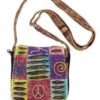 Paths of The Spirit Razor Cut Peace/Swirl Crossbody Bag
