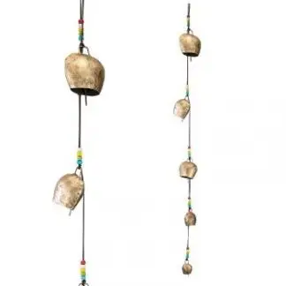 Recycled Brass Cow Bell Chime Strand 36"
