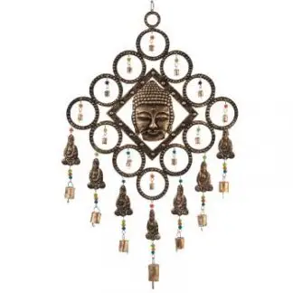 Recycled Brass Buddha Wind Chimes 30"