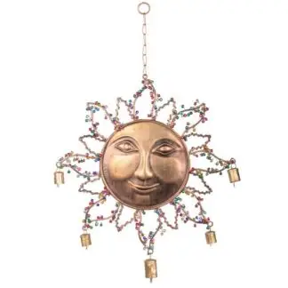 Brass Sunface Windchime w/ Beads