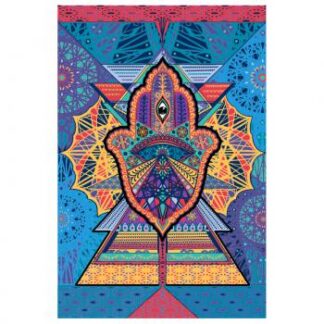 Paths of The Spirit 3D Hamsa Tapestry 60" x 90"
