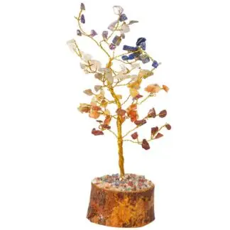 100 Stone Gem Tree w/ Wood Base
