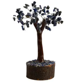 100 Stone Gem Tree w/ Wood Base Lapis Lazuli